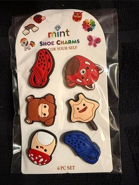 Mint Shoe Charms 6-Pack - Red, Brown, Cream & Blue